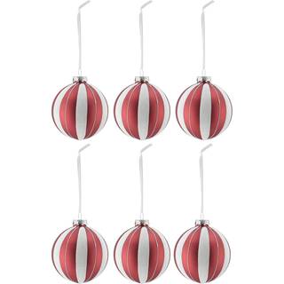 Scandi Living Tradition juletræskugle 6-pak Red/White