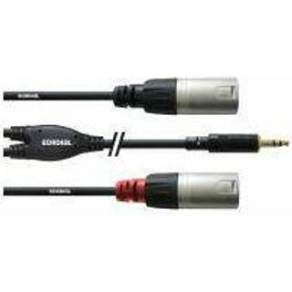3,5mm minitele stereo - 2 x XLR hane, 3m