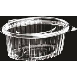 8 x Catersource plastbæger oval m/låg 375ml klar 100stk