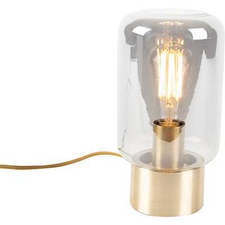 Design messing med røgglas bordlampe - Bliss Cute