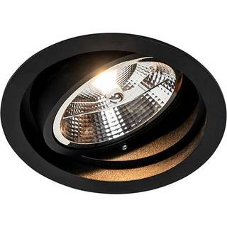 Rundt nedfældet spotlight sort justerbar - Chuck 111