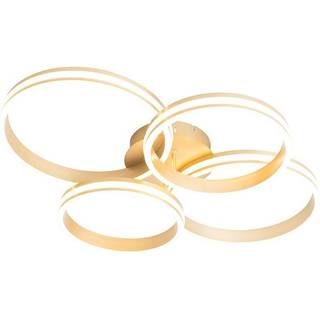Loftslampe messing inkl. LED 3-trins lysdæmper 4-lys - Navara