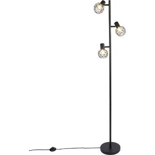 Design gulvlampe sort 3-lys justerbar - Mesh