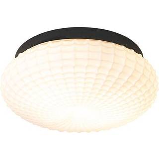 Klassisk loftslampe sort med opalglas 30 cm IP44 - Nohmi