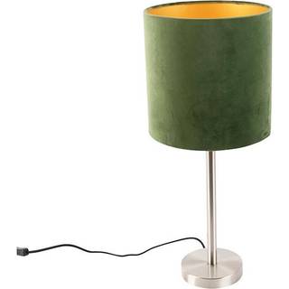 Stål bordlampe med grøn skærm 25 cm - Simplo