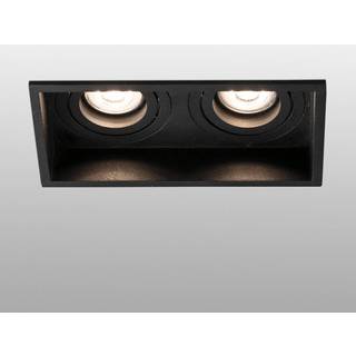Hyde indbygningslampe, 2 lyskilder, svingbar sort