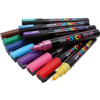 Posca Tuscher streg 0.9-1.3 mm + 2.5 mm- 12 stk. ass farver