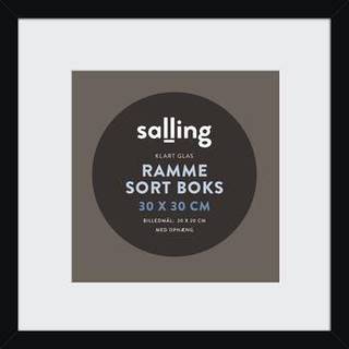 Sort passepartout ramme m. glas - 30x30 cm