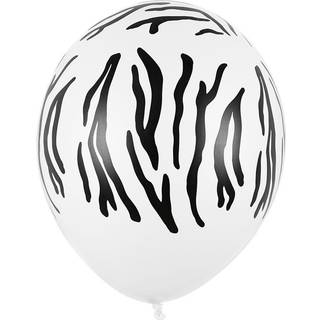 50 stk. Balloner pastelhvid zebra design 30 cm – Stærke og elegante til festdeko