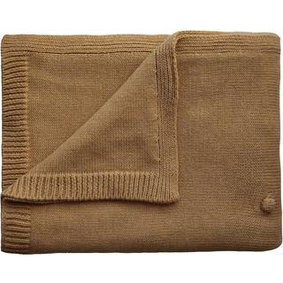 Mushie baby tæpper- Knitted Baby blanket Textured Dots Mustard Melange