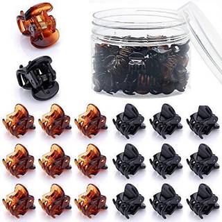 Janyun 48 PCS Lille mini h?r klo klip h?rklemmer til kvindelige pigens h?r (sort brun)
