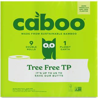 Caboo tr? gratis bambus toiletpapir plast gratis milj?venlig septisk sikker bionedbrydeligt badev?v med bl?dt hurtigt opl?ste 2 lag ark (300 ark
