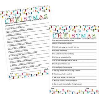 Festlige lys jul trivia spil fest aktivitet til voksne kontorgrupper ferie film og sang sp?rgsm?l Thanksgiving 25 pack 5x7 kort version 1