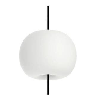 kdln hængelampe Kushi, sort/hvid, Ø 43 cm, dæmpbar