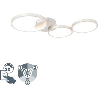 Design loftslampe stål inkl. LED 3-trins dæmpbar 3-lys - Pande