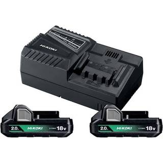 HiKOKI batterisæt 18V 2x2,0Ah + hurtiglader