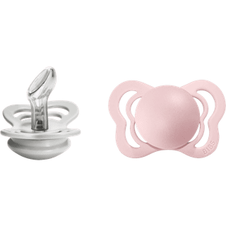 BIBS-sut Couture 2-pak silikone 0-6m Haze/Blossom