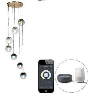 Smart pendellampe messing 7-lys inkl. Wifi ST64 - Pallon