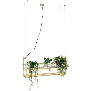 Industriel pendellampe guld med marmor og hylde 4-lys - Cage Rack