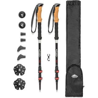 Cascade Mountain Tech Trekking Poles - 3K Carbon Fiber Walking eller vandreture med hurtige justerbare l?se (s?t af 2) sort