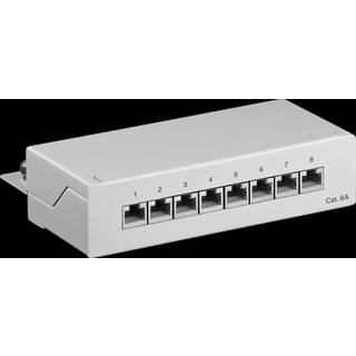 CAT 6a STP skærmet patch panel, 8 port | Grå | PRIS-MATCH