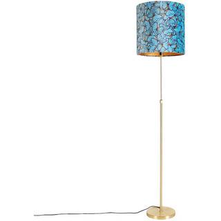 Gulvlampe guld/messing med fløjlsskærm sommerfugle 40/40 cm - Parte