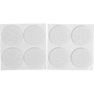 Filtpuder selvklæbende Ø28 mm hvid - 8 stk.