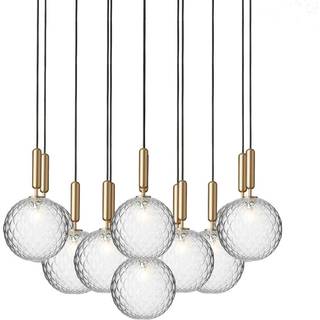 Nuura Miira 13 Lysekrone Stor Messing & Klar Optic