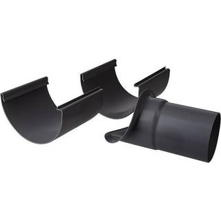 Plastmo justerbart tudstykke, PVC, grafit - nr. 10/Ø75 mm