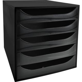 Exacompta Ecobox Skuffekabinet, 5, sort