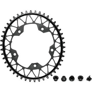 Absolute Black oval klinge til gravel, ø110, 5huls, grå - Antal tænder 46