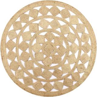 håndlavet tæppe flettet jute 90 cm