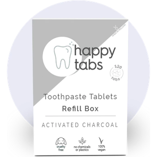 Happy Tabs Tandpasta Tabletter CHARCOAL Fluorfri 120 stk.