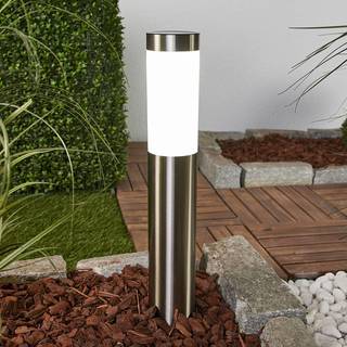 Lindby LED-solcellelampe Aleeza, 61 cm, rustfrit stål, jordspyd