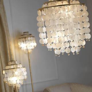 Gulvlampe Ruben med perlemorsskiver