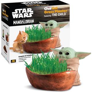 Chia Cat Grass Planter - Star Wars The Mandalorian Barnet - Sund godbid for din kat - Dekorativ keramikplanter Nem at g?re og sjov at dyrke nyhed