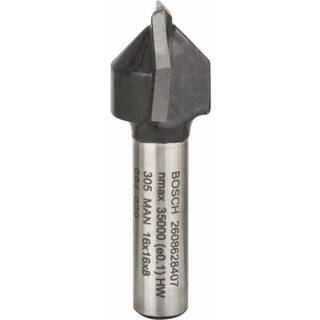 BOSCH V-notfræser, 8 mm, D1 16 mm, L 16 mm, G 45 mm, 90° 8 mm, D1 16 mm, L 16 mm, G 45 mm, 90°