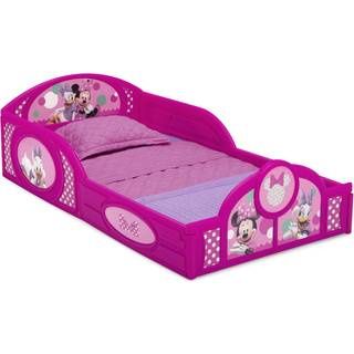 Delta Children Disney Minnie Mouse Plastic Sleep and Play Toddler Bed med tilknyttede rækværk