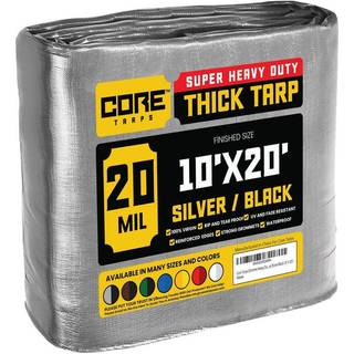 Kerne tarps ekstrem kraftig 20 mil tarp cover vandtæt UV -resistent rip og tåre bevis poly tarpaulin med forstærkede kanter til tagcamping gårdha