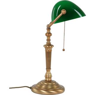 Skrivebordslampe Ancilla, glasskærm, bronze/grøn