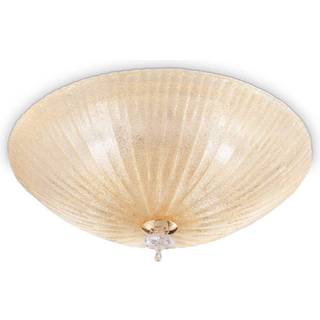 Ideal Lux Shell loftlampe, ravfarvet, glas, Ø 50 cm