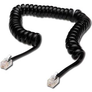 DIGITUS ASSMANN phone cable - 4 m - black - Sort - 4 meter