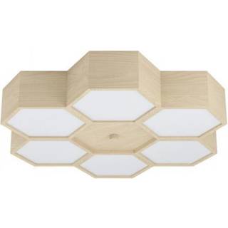 Mirlas loftlampe af træ, 6 lyskilder