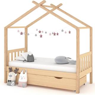 Sengestel Til Børneseng Med Skuffe Fyrretræ - Brun / 1 skuffe / 80 x 160 cm