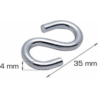 S-kroge 4 mm elforzinket 4 stk.