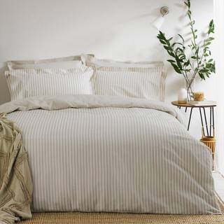 Yard Yard Natural Hebden Striped 100% Cotton Duvet Cover and Pillowcase Set