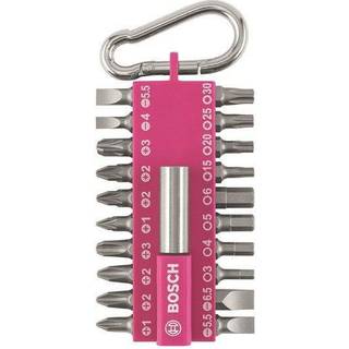 BOSCH Bitsæt med 21 dele og karabinhage (fuchsia) – displayversion
