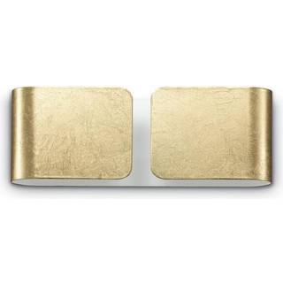 Ideal Lux Clip væglampe, guldfarvet, metal, bredde 25 cm
