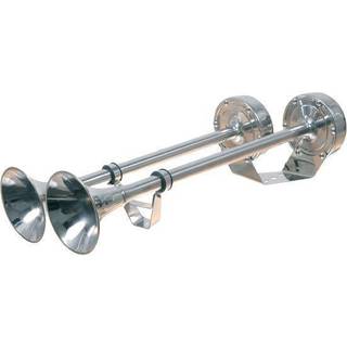 Signalhorn båd / trompethorn 12 V AAA, rustfrit stål, elektromagnetisk, udvendig, 460 mm