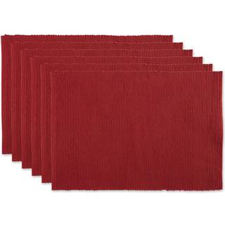 Dii Barn Red Ribbed Placemat Set/6